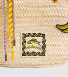ALEMAIS medium woven Mona basket bag with macrame handles (British brand)