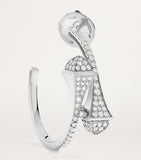 Marli New York small white gold diamond Cleo hoop earrings, UK version