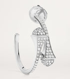 Marli New York small white gold diamond Cleo hoop earrings, UK version