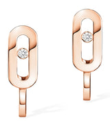 Harrods Messika Move Uno Rose Gold and Diamond Mini Hoop Earrings 0.01ct- Buy online at McGrocer