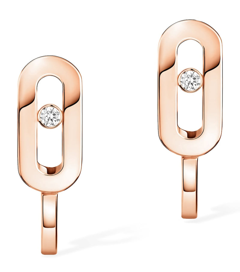 Messika Move Uno mini hoop earrings rose gold 1.2cm - British product