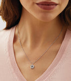 Boodles mini white gold diamond blossom pendant necklace 46cm - British product