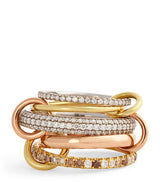 Harrods Spinelli Kilcollin Mixed Gold and Diamond Leo Ring- Buy online at McGrocer