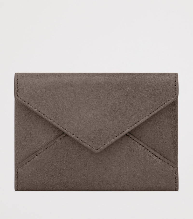 Saint Laurent letter card holder in calfskin leather, imported from the UK