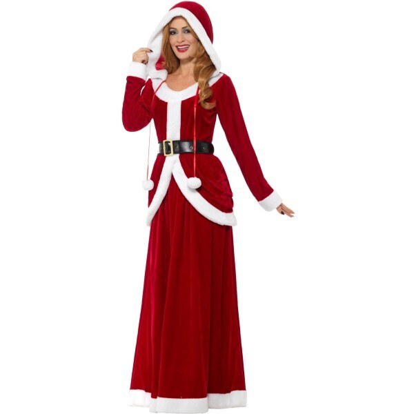Smiffys Deluxe Ms Claus Kostüm rotes Kapuzenkleid (britische Marke)