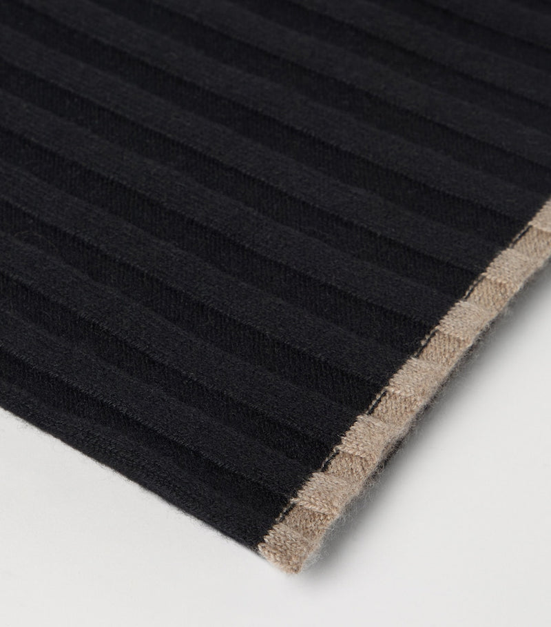 Brunello Cucinelli cashmere ribbed scarf 167cm x 30cm - British product