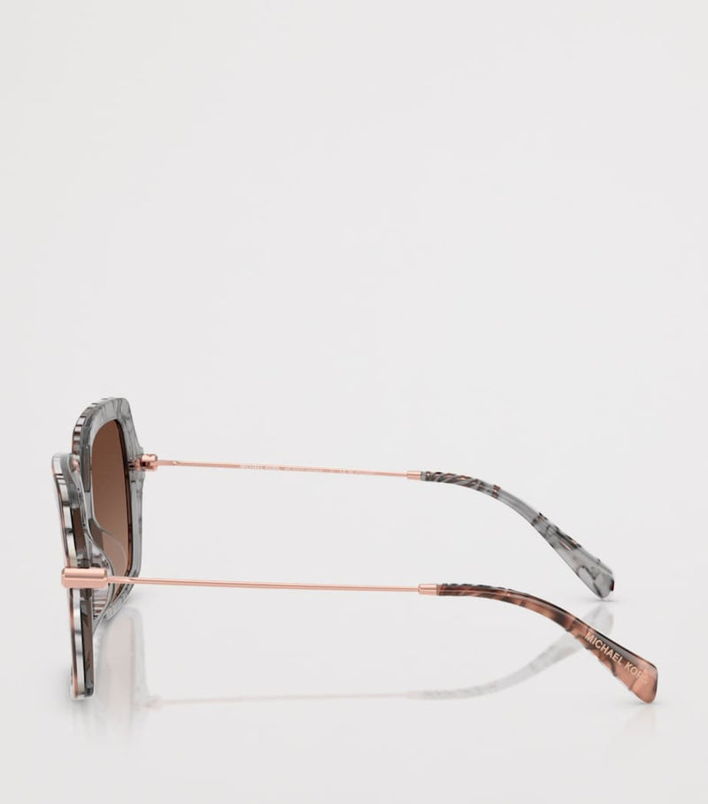Michael Kors Quogue square tortoiseshell sunglasses, imported from the UK