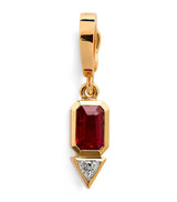 Harrods Azlee Yellow Gold Ruby and Diamond July Charm- Buy online at McGrocer