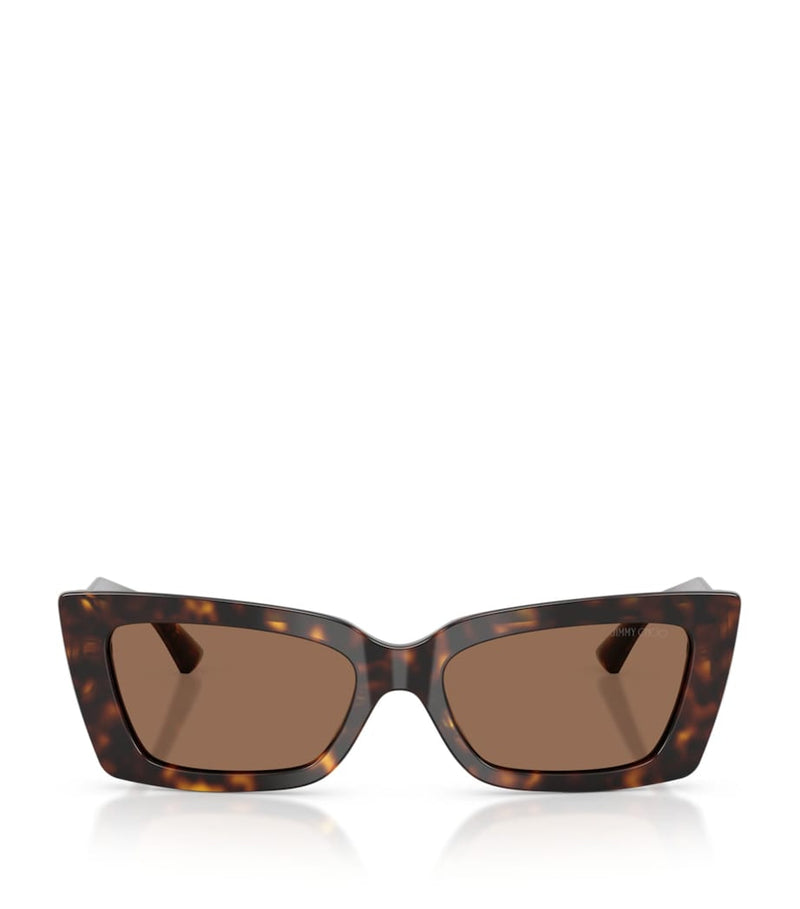 Jimmy Choo cat eye sunglasses in Havana tortoiseshell, imported from the UK