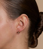 Astrid & Miyu pavé knot huggies earrings, imported from the UK
