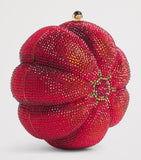Judith Leiber tomato clutch bag, imported from the UK