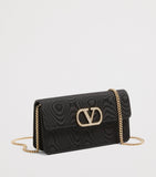 Valentino Garavani moiré VLogo chain wallet, imported from the UK