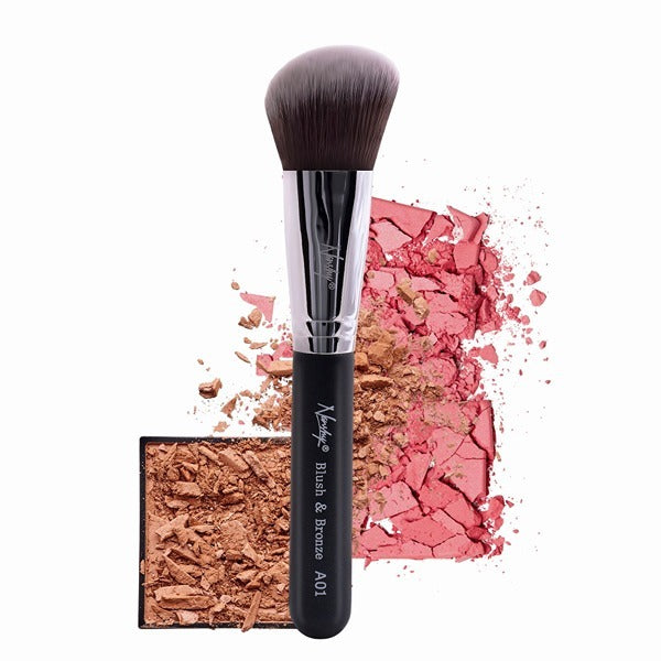 Nanshy Blush and Bronze Kabuki Makeup Brush Onyx Black, imported from the UK