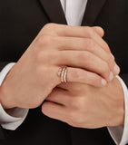 Bvlgari Serpenti Viper ring in rose gold with pavé diamonds (British brand)