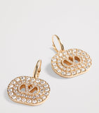 Valentino Garavani VLogo drop earrings with pavé crystals, imported from the UK