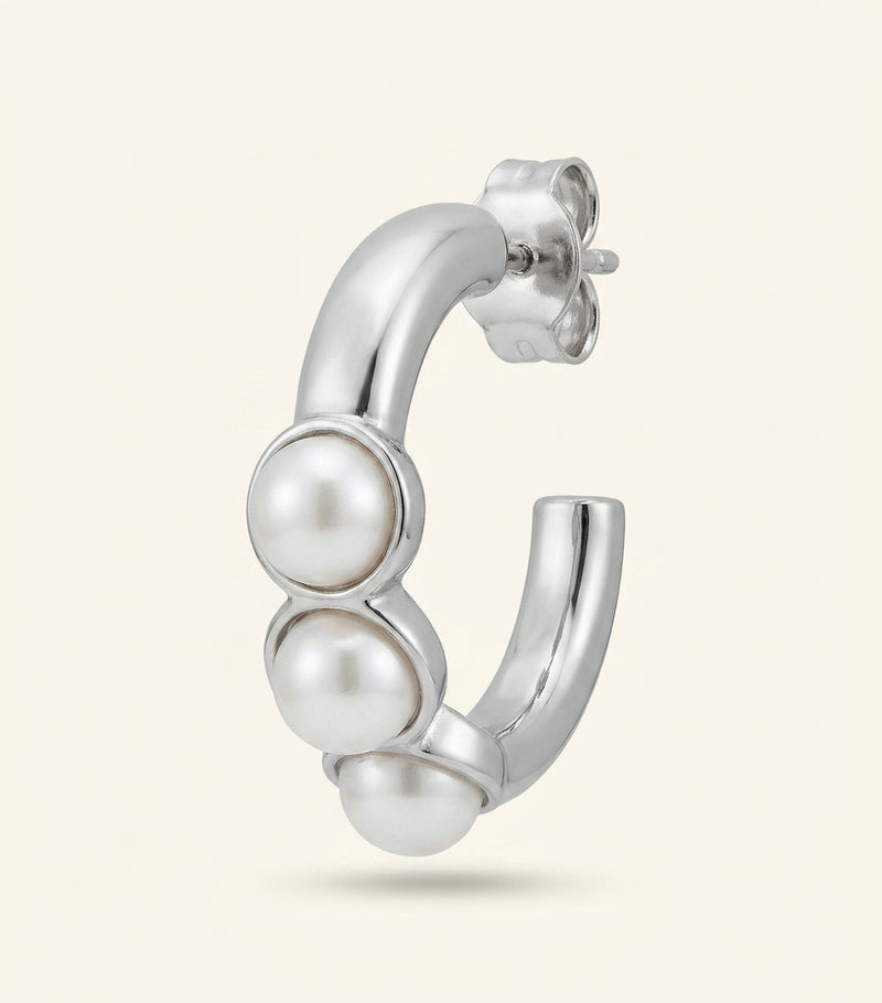 McQueen faux pearl skull hoop earring - British product