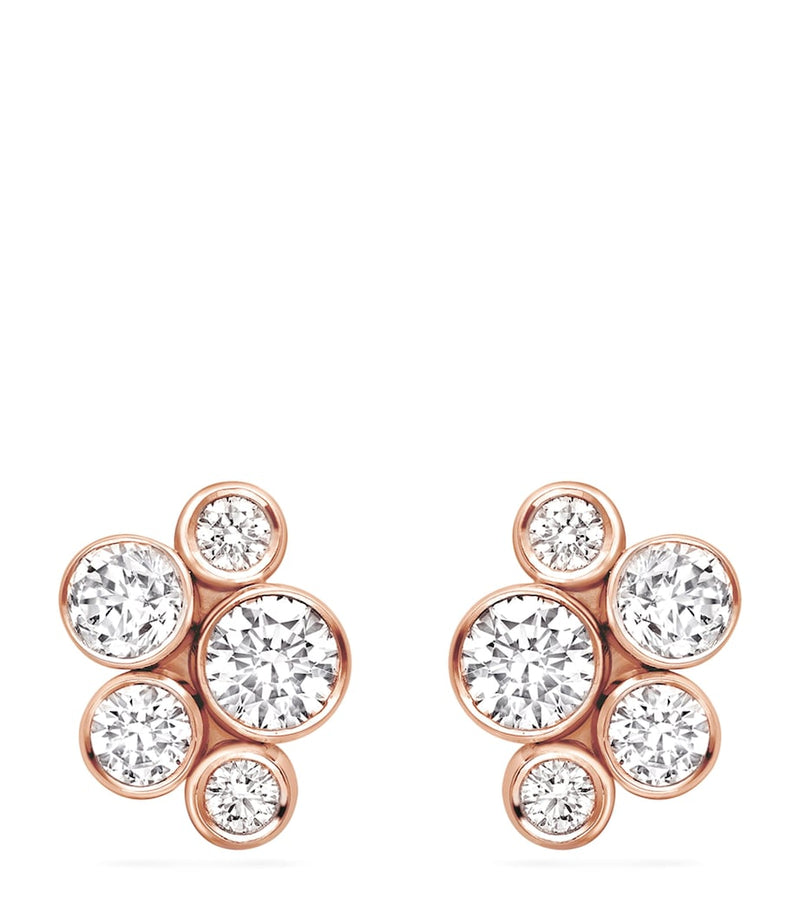 Boodles rose gold diamond stud earrings (British brand)