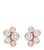Boodles rose gold diamond stud earrings (British brand)