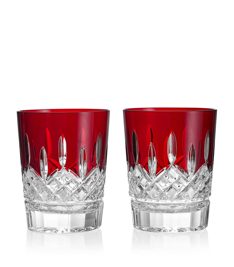 Waterford Lismore red crystal tumblers set of 2 375ml (British brand)