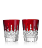 Waterford Lismore red crystal tumblers set of 2 375ml (British brand)