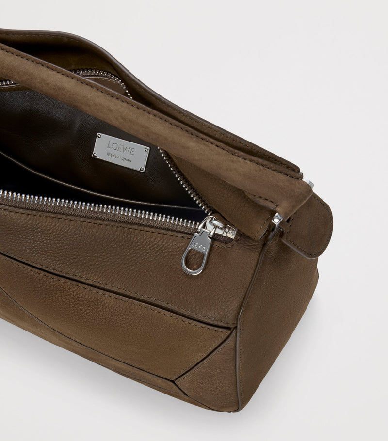 LOEWE Small Suede Featherlight Puzzle top-handle bag (British brand)