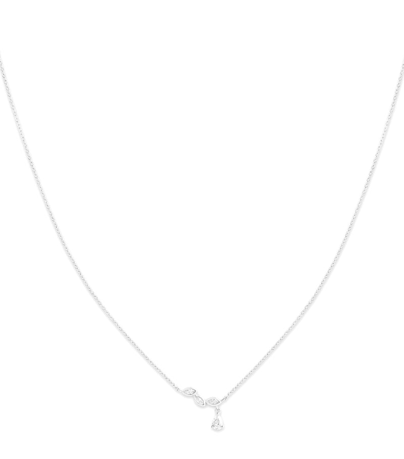 Astrid & Miyu white gold diamond drop pendant necklace (British brand)