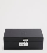 Harrods Leather and Brass Watch Box with Plush Fabric Lining for Three Timepieces- Buy online at McGrocer