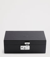 Harrods Leather and Brass Watch Box with Plush Fabric Lining for Three Timepieces- Buy online at McGrocer