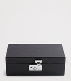 Dunhill leather 3-piece watch box with brass hardware - British product