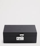 Dunhill leather 3-piece watch box with brass hardware - British product