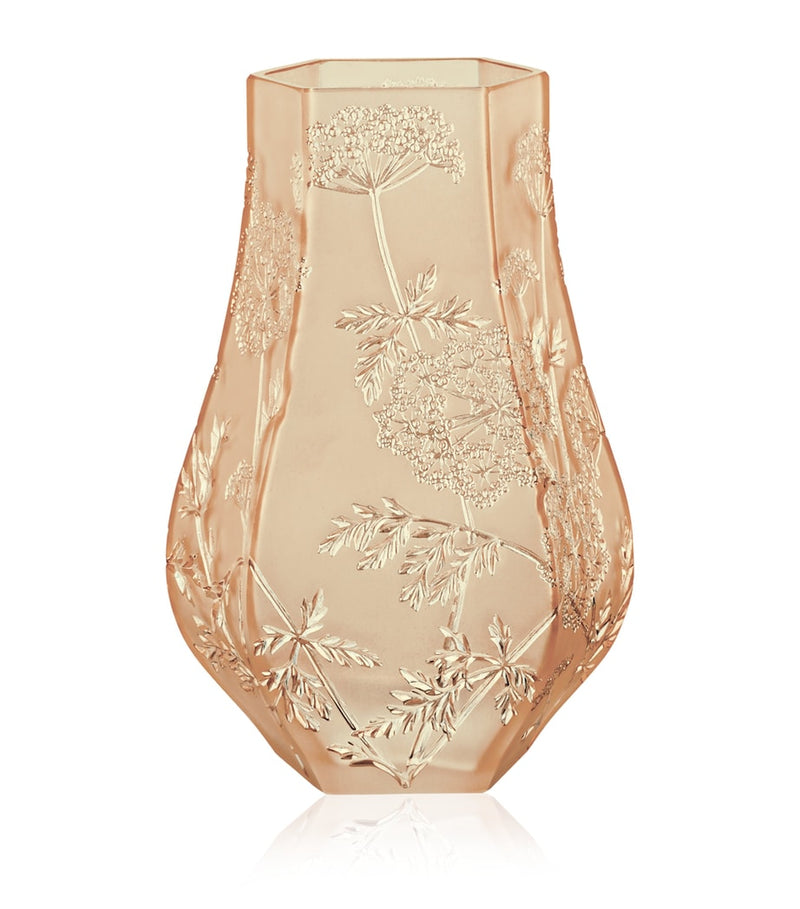 Lalique Crystal Ombelles Vase, UK version