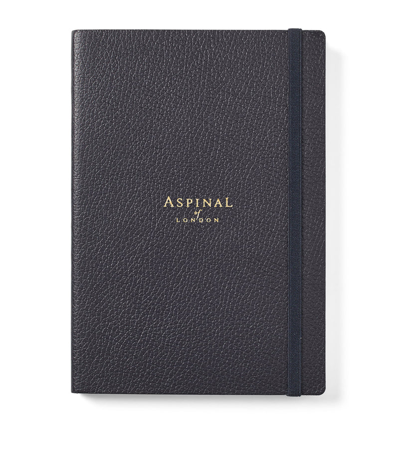 Aspinal of London Grained Leather Bound A5 notebook - British product