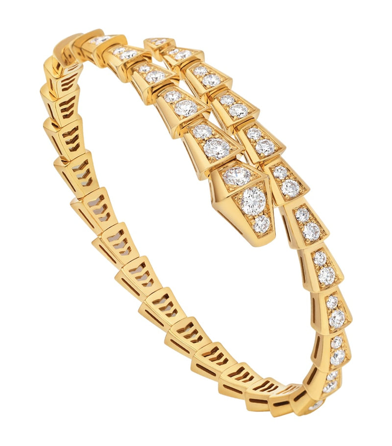 Bvlgari Serpenti Viper yellow gold diamond bracelet (British brand)