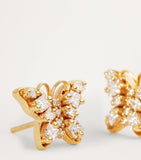 Suzanne Kalan mini butterfly stud earrings yellow gold diamond - British product