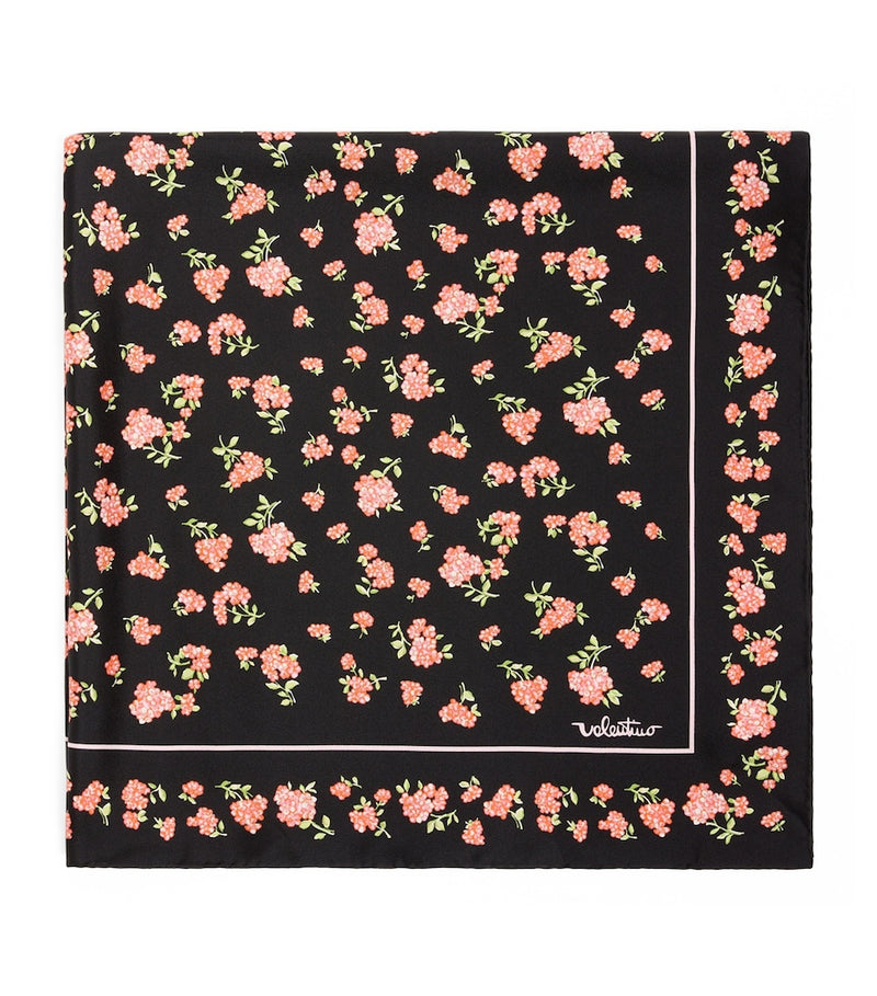 Valentino Garavani silk floral scarf 90x90, imported from the UK