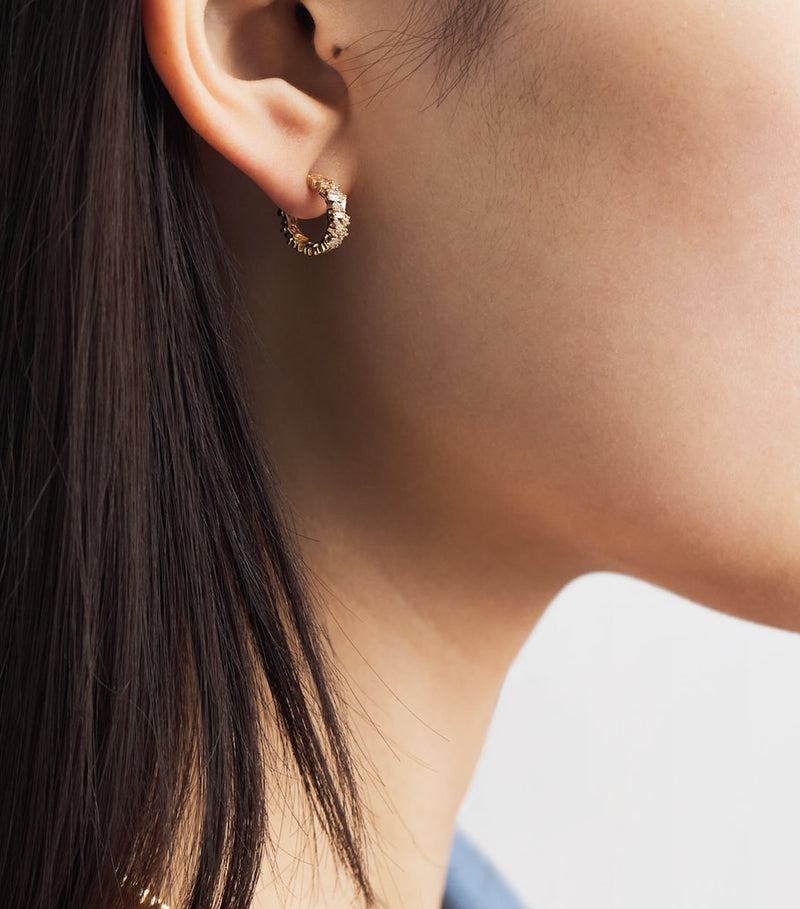Suzanne Kalan yellow gold diamond hoop earrings, UK version