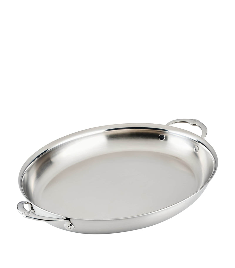 Hestan stainless steel oval au gratin dish 33.5cm, UK version