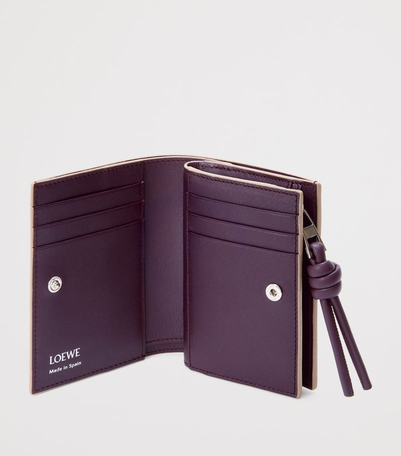 LOEWE Knot Wallet compact calfskin leather two-tone (British brand)