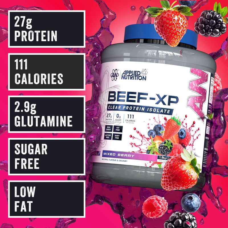 Applied Nutrition Beef Protein Powder Mixed Berry 1.8KG - British product