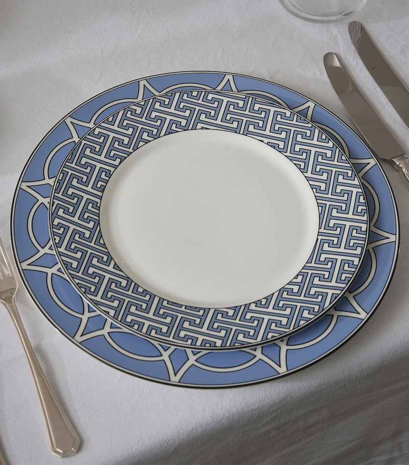 Geometric Print Fine Bone China Dinner Plates Set of 2 (26cm Diameter)