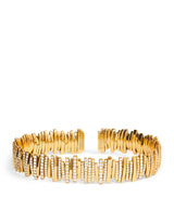 Harrods Suzanne Kalan Yellow Gold and Diamond Half Pavé Cuff Bangle- Buy online at McGrocer