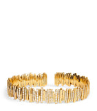 Suzanne Kalan half pavé cuff bangle yellow gold diamonds - British product