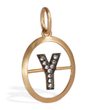 Annoushka yellow gold diamond initial Y pendant - British product