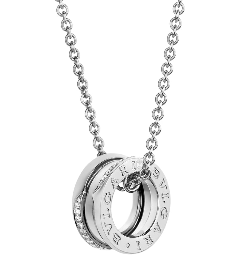Bvlgari B.zero1 white gold diamond pendant necklace - British product