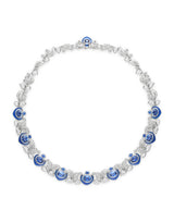 Harrods Boodles Royal Porcelain Collar Necklace Platinum Diamond and Sapphire- Buy online at McGrocer