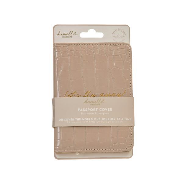 Danielle Creations Taupe Faux Croc Passport Cover - British product