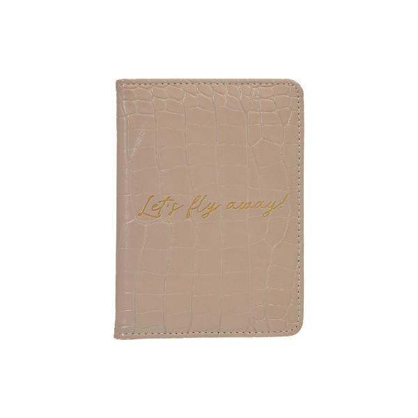 Danielle Creations Taupe Faux Croc Passport Cover - British product