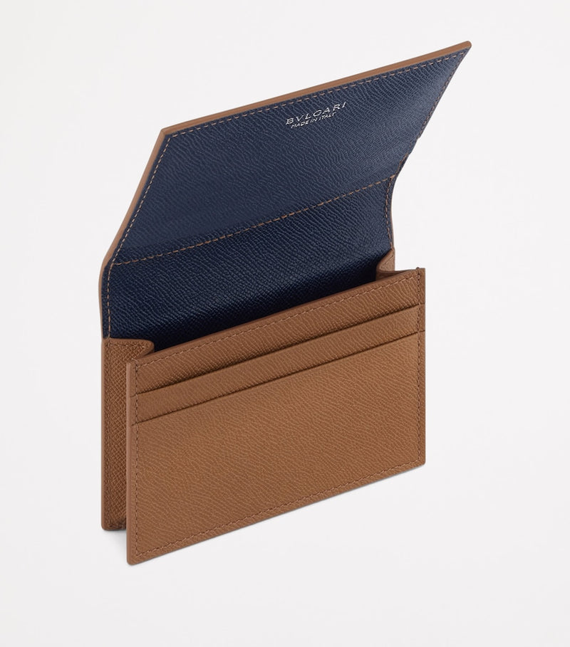 Bvlgari leather business card holder in textured finish (British brand)