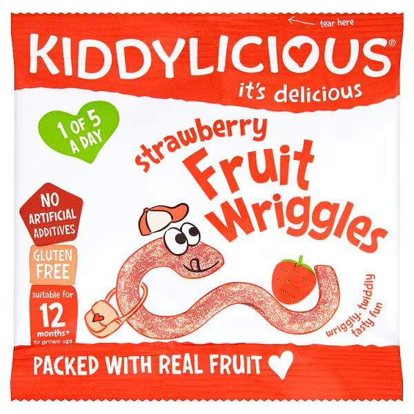 Kiddylicous strawberry fruit snack 12g, UK version