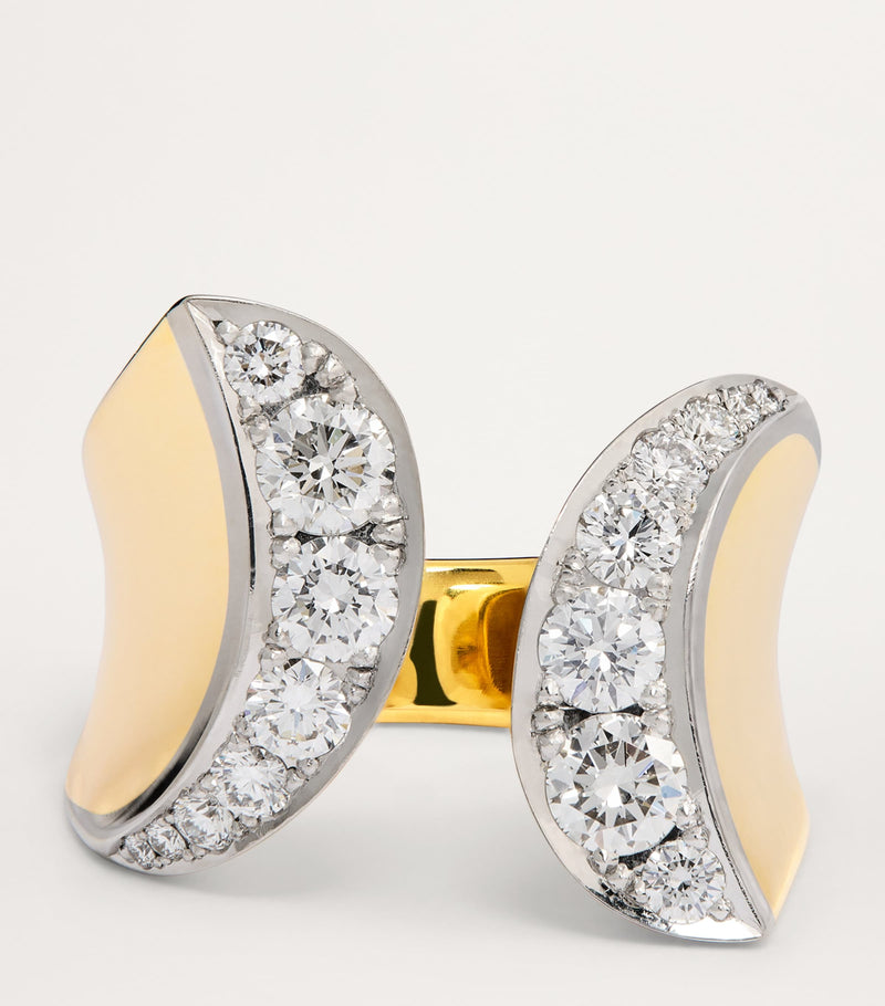 Engelbert yellow gold diamond statement ring - British product